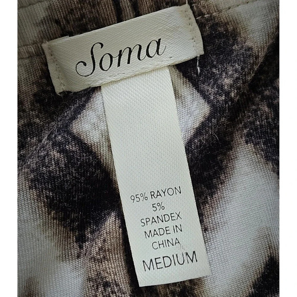 Soma Brown Aztec Maxi Dress Convertable Straps Strapless Medium - Picture 7 of 8